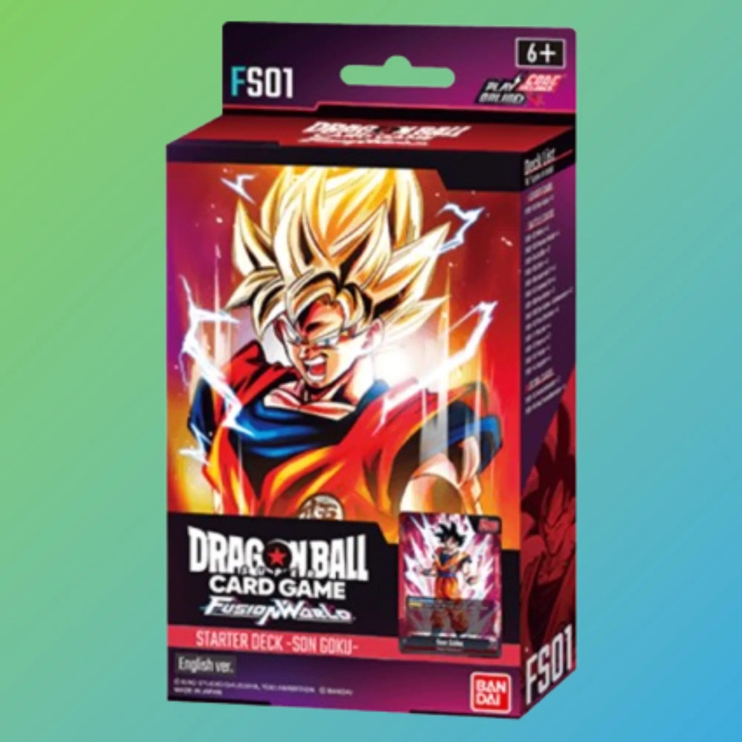 Dragon Ball Super Card Game FS01 Starter Deck Son Goku Englisch – englische Version, Starter Deck, Son Goku Deck, Sammelkarten von Bandai Namco, original Dragon Ball TCG, Trading Card Game, FS01 Starter Deck, Mini Deck, Neuheiten 2024, ideal für Sammler und Spieler, kaufen bei mojozone.shop