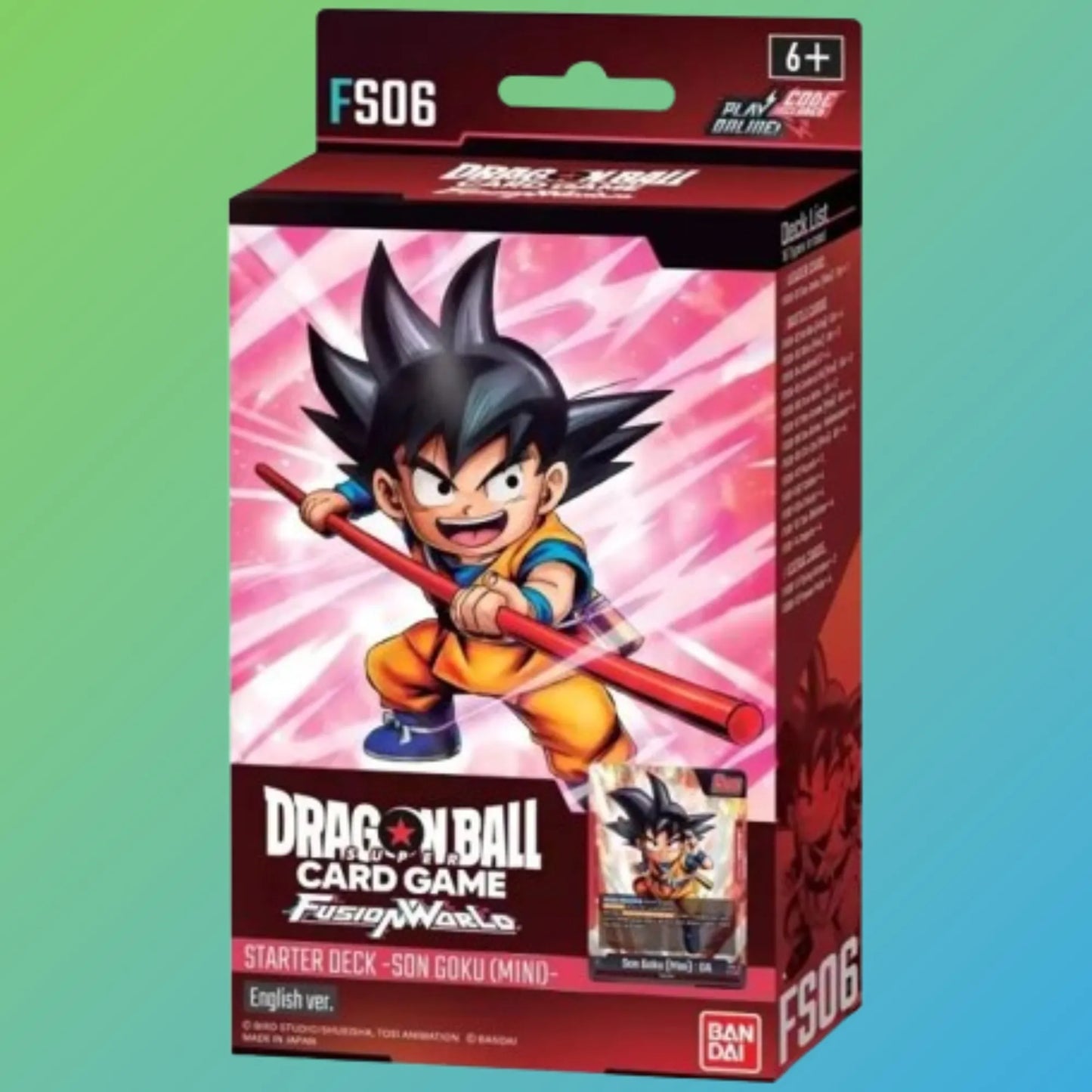 Dragon Ball Super Card Game FS06 Starter Deck Goku Mini Englisch – englische Version, Starter Deck, Goku Deck, Sammelkarten von Bandai Namco, original Dragon Ball TCG, Trading Card Game, FS06 Starter Deck, Mini Deck, Neuheiten 2024, ideal für Sammler und Spieler, kaufen bei mojozone.shop