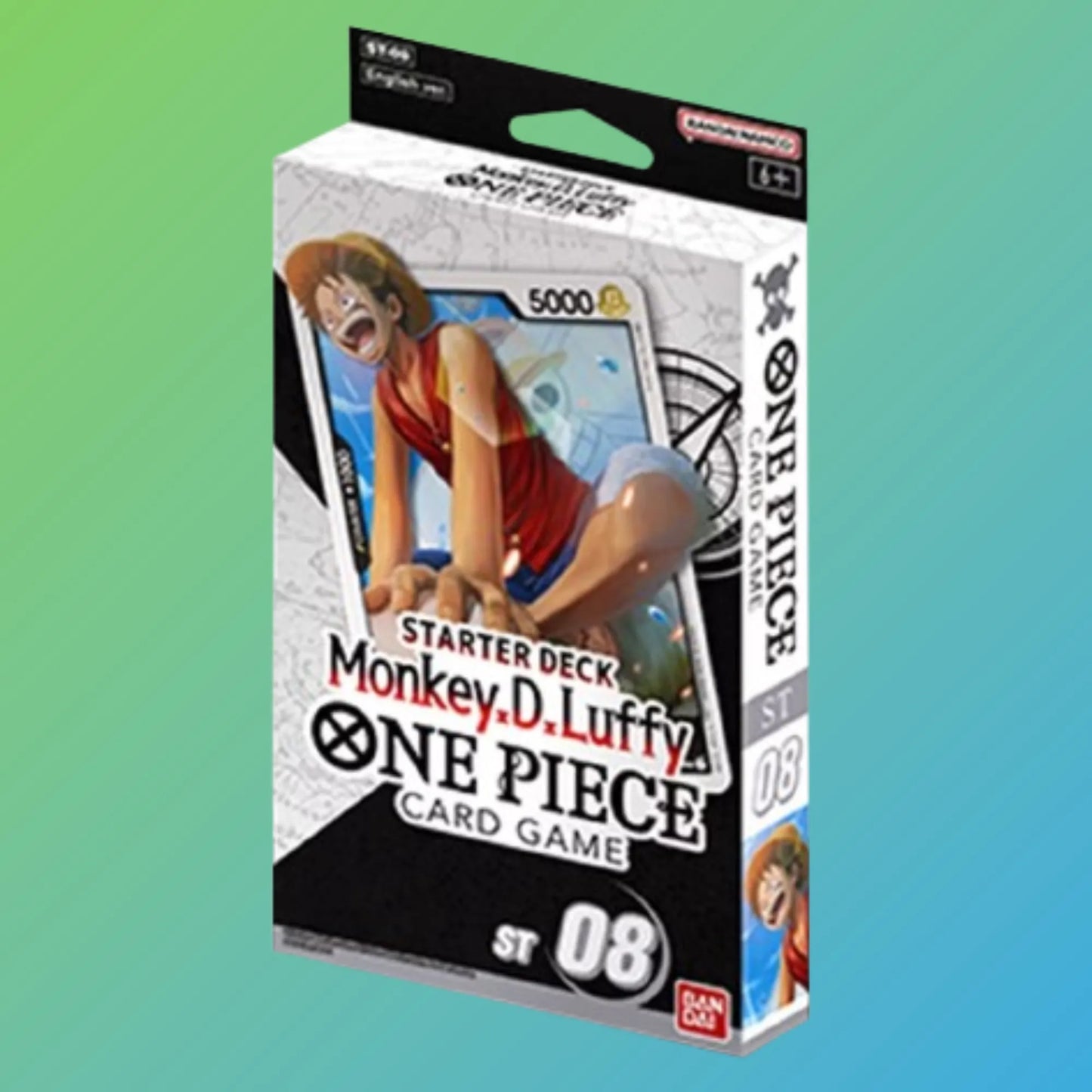 One Piece Card Game ST-08 Monkey D. Luffy Starter Deck Englisch – englische Version, Starter Deck, originale One Piece Sammelkarten, Monkey D. Luffy Set, Trading Card Game, Bandai Namco, Neuheiten 2024, ideal für Sammler und Spieler, kaufen bei mojozone.shop