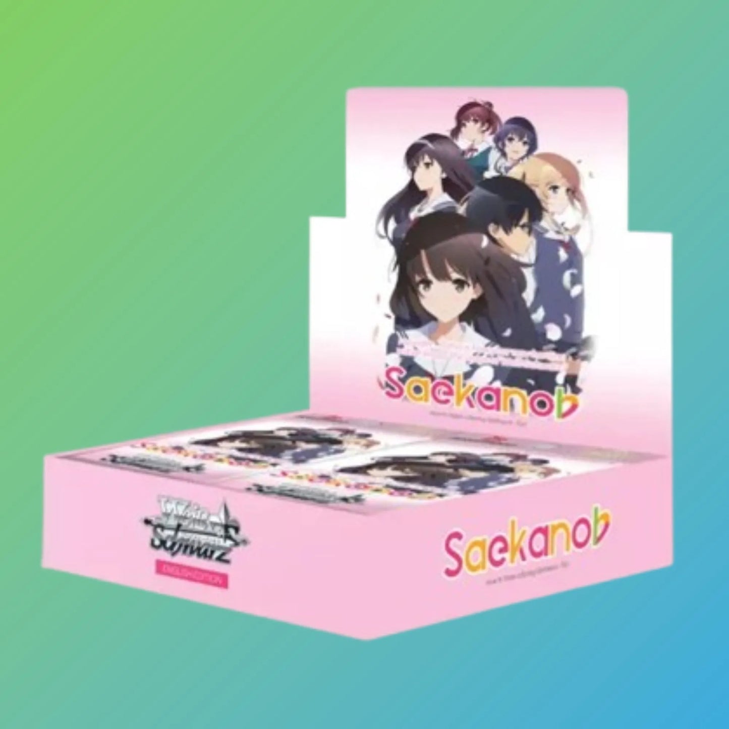 Weiß Schwarz – Saekano: How to Raise a Boring Girlfriend. flat Display (Englisch) – versiegelte Display-Box mit 16 englischsprachigen Boosterpacks aus der Saekano-Edition. Enthält exklusive Sammelkarten mit beliebten Charakteren und Szenen aus dem Anime Saekano: How to Raise a Boring Girlfriend. Ideal für Sammler und Spieler, die ihre Weiß Schwarz Sammlung erweitern oder auf der Suche nach limitierten und besonderen Karten sind. Perfekt für Booster-Openings, Tausch oder als Geschenk für Anime- und TCG-Fans.