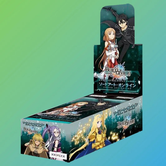 Build Divide Sword Art Online Display Japanisch – 16 Booster Packs, japanische Version, Anime Sammelkarten, original Build Divide TCG, Sword Art Online Trading Card Game, Booster Display, kaufen bei mojozone.shop, Neuheiten 2024, ideal für Sammler und Anime-Fans