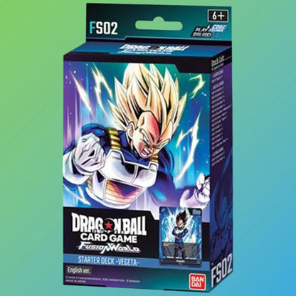 Dragon Ball Super Card Game FS02 Starter Deck Vegeta Englisch – englische Version, Starter Deck, Vegeta Deck, Sammelkarten von Bandai Namco, original Dragon Ball TCG, Trading Card Game, FS02 Starter Deck, Mini Deck, Neuheiten 2024, ideal für Sammler und Spieler, kaufen bei mojozone.shop