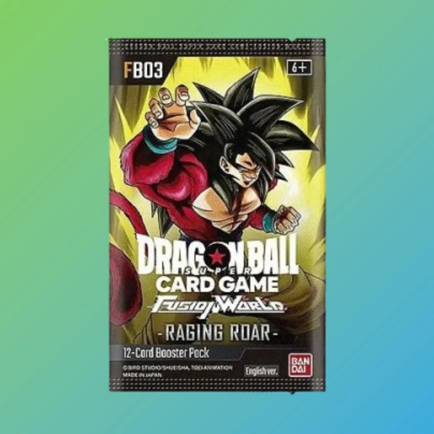 Dragon Ball Super Card Game Fusion World Raging Roar FB03 Booster Display Englisch – 24 Booster Packs, englische Version, originale Dragon Ball Sammelkarten, Fusion World Raging Roar Set, Trading Card Game, Booster Display, Bandai Namco, Neuheiten 2024, ideal für Sammler und Spieler, kaufen bei mojozone.shop