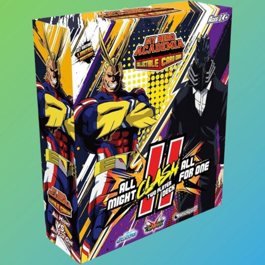 Jesco My Hero Academia 2-Spieler Deck All Might vs. All for One Englisch – englische Version, Starter Deck für zwei Spieler, originale My Hero Academia Sammelkarten, All Might vs. All for One, Trading Card Game, Einsteiger Deck, Neuheiten 2024, ideal für Sammler und Spieler, kaufen bei mojozone.shop