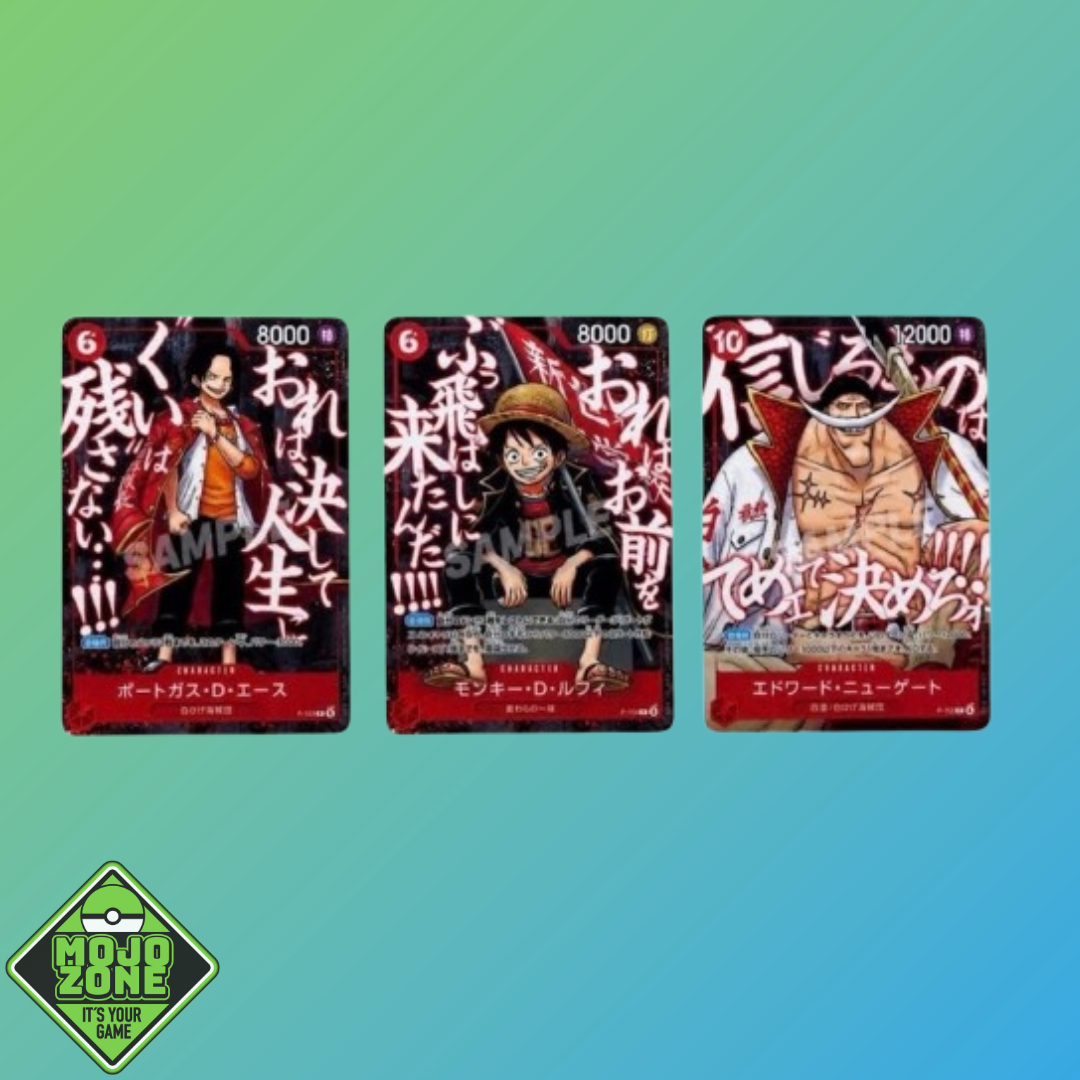 One Piece Promo Saikyo Jump + Luffy-Ace-Newgate Promo Pack 3 Karten Set