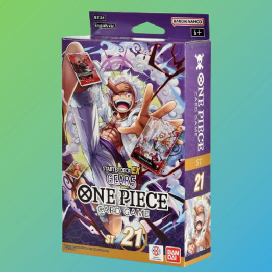 One Piece Card Game Gear5 ST21 Starter Deck EX auf Englisch – offizielles Starterdeck, englische Version, enthält exklusive Karten rund um Gear5, ideal für Einsteiger und Sammler, jetzt bei mojozone.shop kaufen