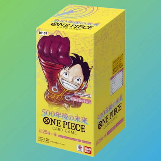 One Piece Card Game 500 Years in the Future OP07 Booster Display Japanisch – 24 Booster Packs, japanische Version, originale One Piece Sammelkarten, 500 Years in the Future Set, OP07, Trading Card Game, Booster Display, Bandai Namco, Neuheiten 2024, ideal für Sammler und Spieler, kaufen bei mojozone.shop