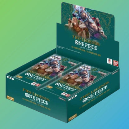 One Piece Card Game Two Legends OP08 Booster Display Englisch – 24 Booster Packs, englische Version, originale One Piece Sammelkarten, Two Legends Set, OP08, Trading Card Game, Booster Display, Bandai Namco, Neuheiten 2024, ideal für Sammler und Spieler, kaufen bei mojozone.shop