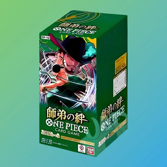 One Piece Card Game OP12 Booster Display – versiegelte Box mit 24 japanischen Boosterpacks aus der OP12-Erweiterung. Enthält Sammelkarten mit beliebten Charakteren und neuen Spielmechaniken aus dem One Piece Universum. Ideal für Sammler und Spieler, die ihre Sammlung erweitern, Decks bauen oder auf seltene Karten hoffen. Perfekt für Booster-Openings, Tausch oder als Geschenk für One Piece Fans