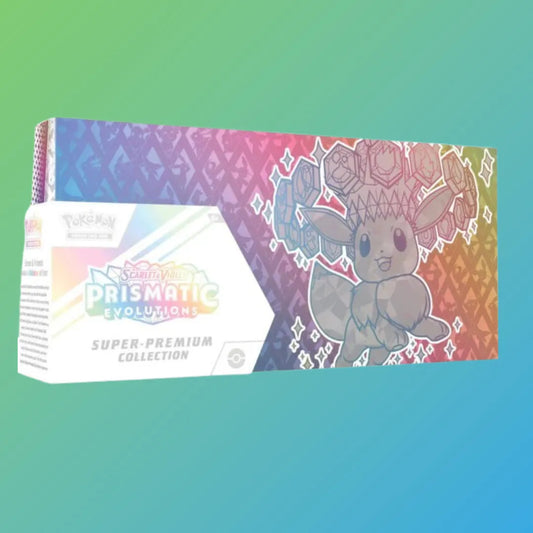 Pokémon Sammelkartenspiel: Prismatic-Evolution-Super-Premium-Collection (EN) – Hochwertige Premium-Sammlerbox in englischer Sprache mit exklusiven Promo-Karten, darunter seltene holografische und prismatic Varianten, mehreren Boosterpacks aus aktuellen Pokémon TCG-Erweiterungen, speziellem Zubehör wie Sammelbox, Kartenhüllen, Münze und Spielanleitung. Die Box richtet sich an Sammler und Spieler, die besondere Karten und umfangreiches Zubehör für das Pokémon Trading Card Game suchen. Ideal als Geschenk oder 