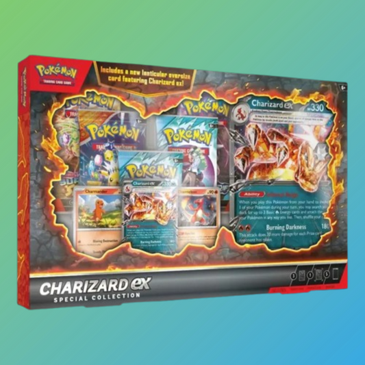 Pokémon Sammelkartenspiel Glurak EX Spezial Kollektion Deutsch – Original verpackte Spezialkollektion auf Deutsch, enthält exklusive Glurak EX Promo-Karten, mehrere Boosterpacks, eine übergroße Glurak-Karte