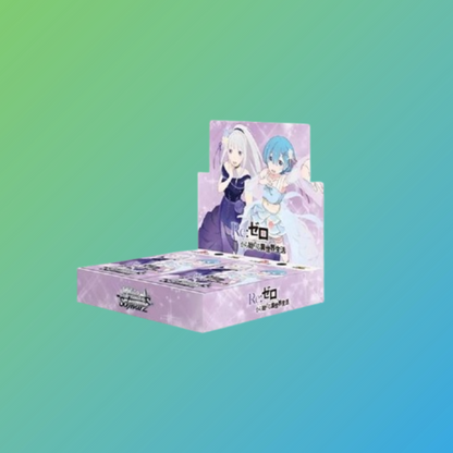 Weiß Schwarz – Re:Zero Booster Display (Japanisch) – original japanisches Trading Card Game (TCG), versiegelte Box mit exklusiven Re:Zero Sammelkarten, Neuerscheinung 2025, limitiertes Booster-Set, hochwertige Anime-Karten für Sammler und Spieler, deutschsprachiger Online-Shop, schnelle Lieferung, ideal für Anime-, TCG- und Re:Zero-Fans, perfekte Ergänzung für jede Trading Card Sammlung
