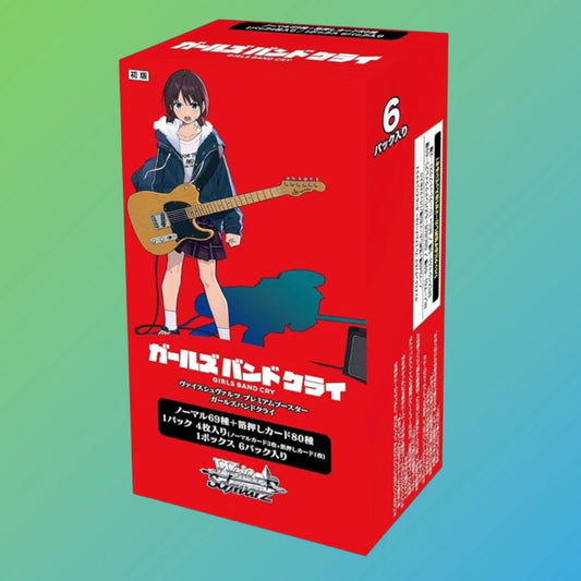 Weiß Schwarz Girls Band Cry Premium Booster Display Japanisch – 6 Booster Packs, englische Version, Anime Sammelkarten, original Weiß Schwarz TCG, Girls Band Cry Trading Card Game, Premium Booster Box, kaufen bei mojozone.shop, Neuheiten 2024, ideal für Sammler und Anime-Fans