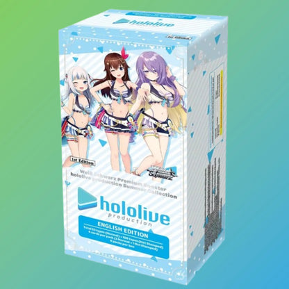 Weiß Schwarz Hololive Summer Splash Collection Booster Display Englisch – 6 Booster Packs, englische Version, Anime Sammelkarten, original Weiß Schwarz TCG, Hololive Summer Splash Trading Card Game, Premium Booster Display, Neuheiten 2024, ideal für Sammler und Anime-Fans, kaufen bei mojozone.shop