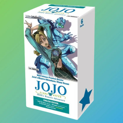 Weiß Schwarz JoJo’s Bizarre Adventure Stone Ocean Premium Booster Display Englisch – 6 Booster Packs, englische Version, Anime Sammelkarten, original Weiß Schwarz TCG, JoJo’s Bizarre Adventure Trading Card Game, Stone Ocean Set, Premium Booster Display, Neuheiten 2024, ideal für Sammler und Anime-Fans, kaufen bei mojozone.shop